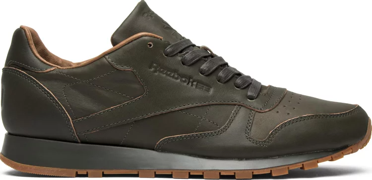 Кроссовки kendrick lamar x classic leather lux 'olive' Reebok, зеленый - фото