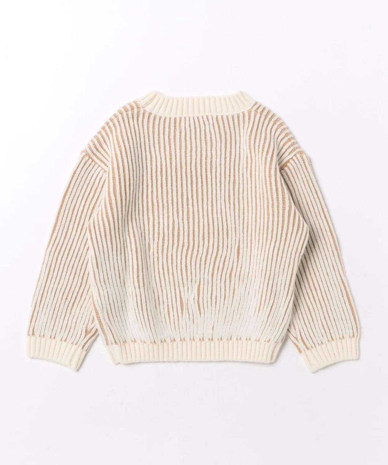 Детский свитер с длинным рукавоми полосатым принтом, Relaxed Knit Sweater Quincy Mae, Pink — фото 2