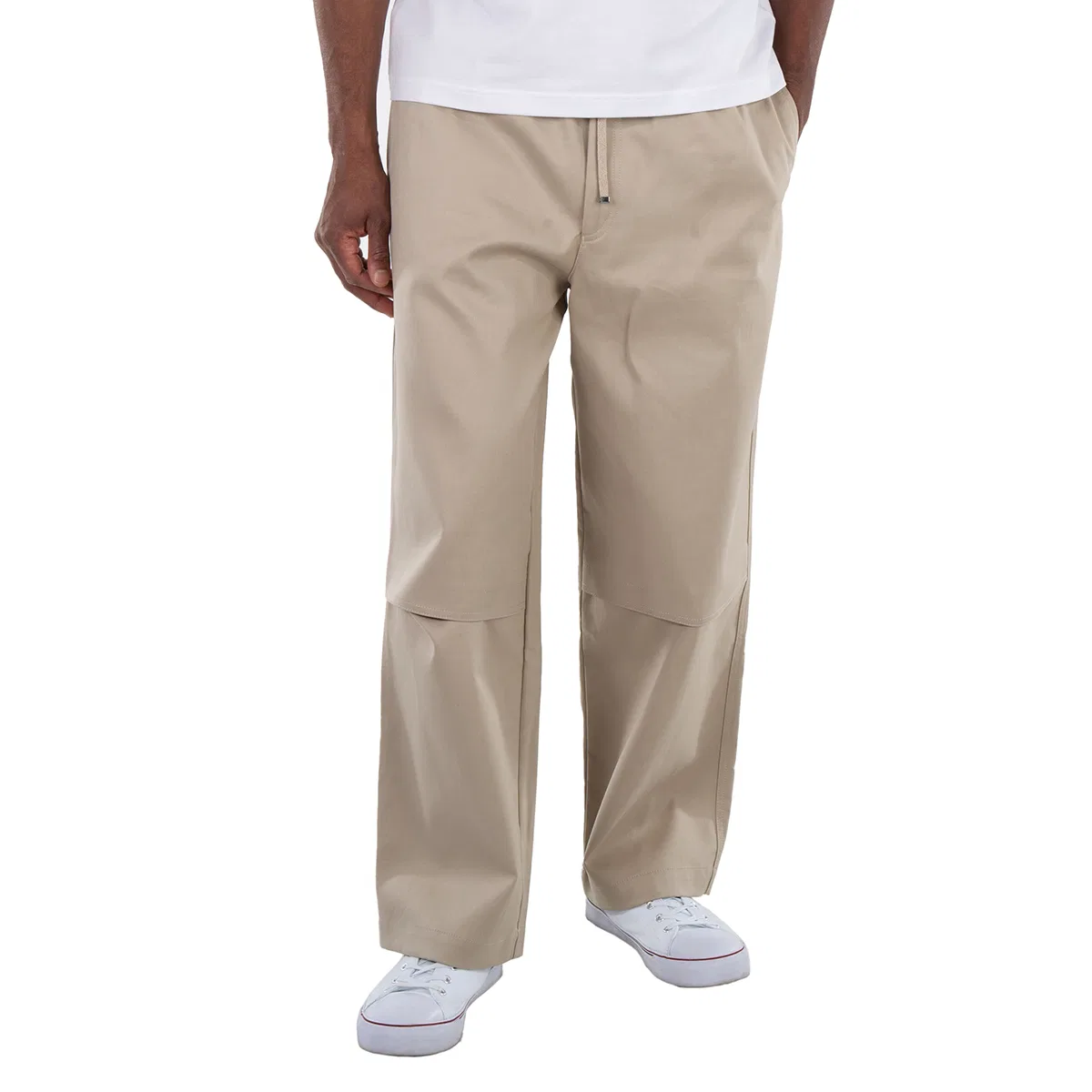 Брюки широкие с поясом-веревкой Emporio Armani, Beige