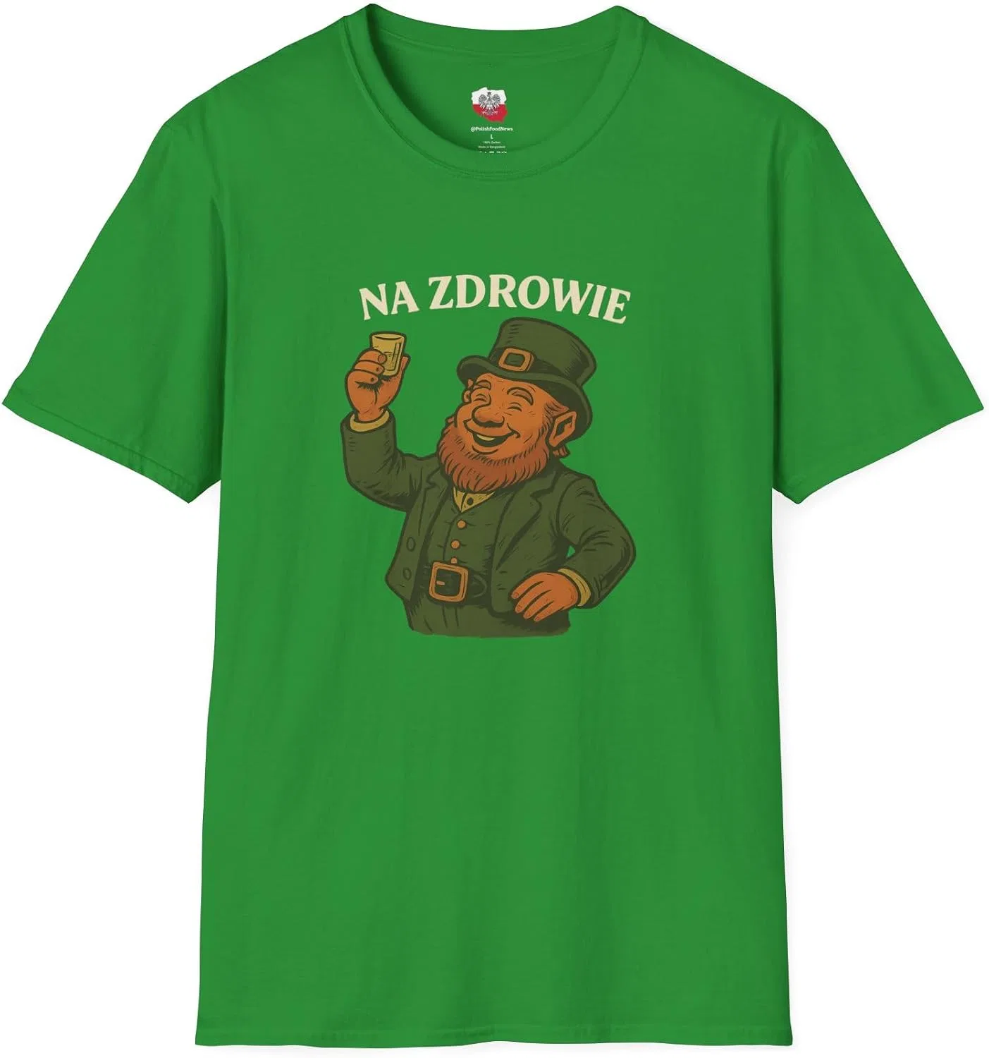Футболка с принтом Na Zdrowie Gildan 64000, Irish Green