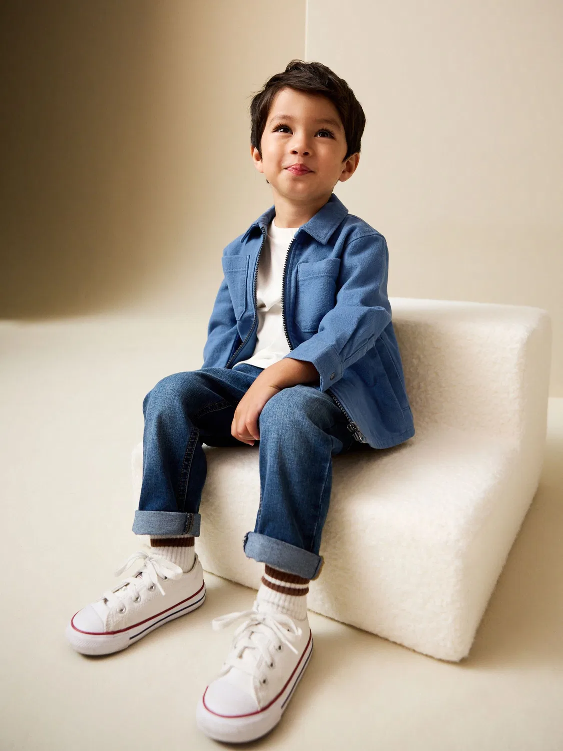 Джинсовая куртка-рубашка на молнии Blue Denim Next, синий деним — фото 4