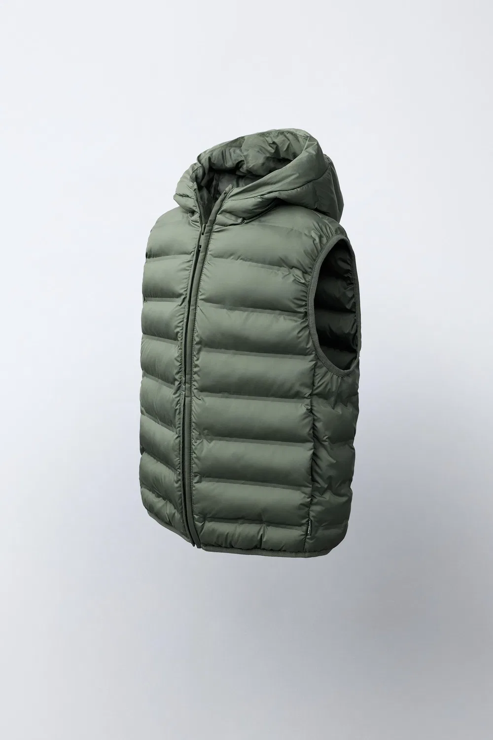 Сверхлегкий водоотталкивающий жилет с капюшоном ZARA, Khaki — фото 2