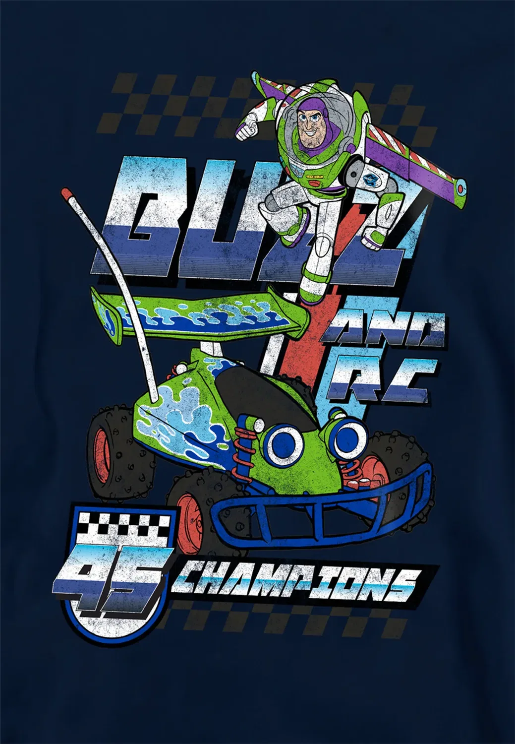Детский худи с принтом Buzz and RC Racing Champions Disney, Navy — фото 2