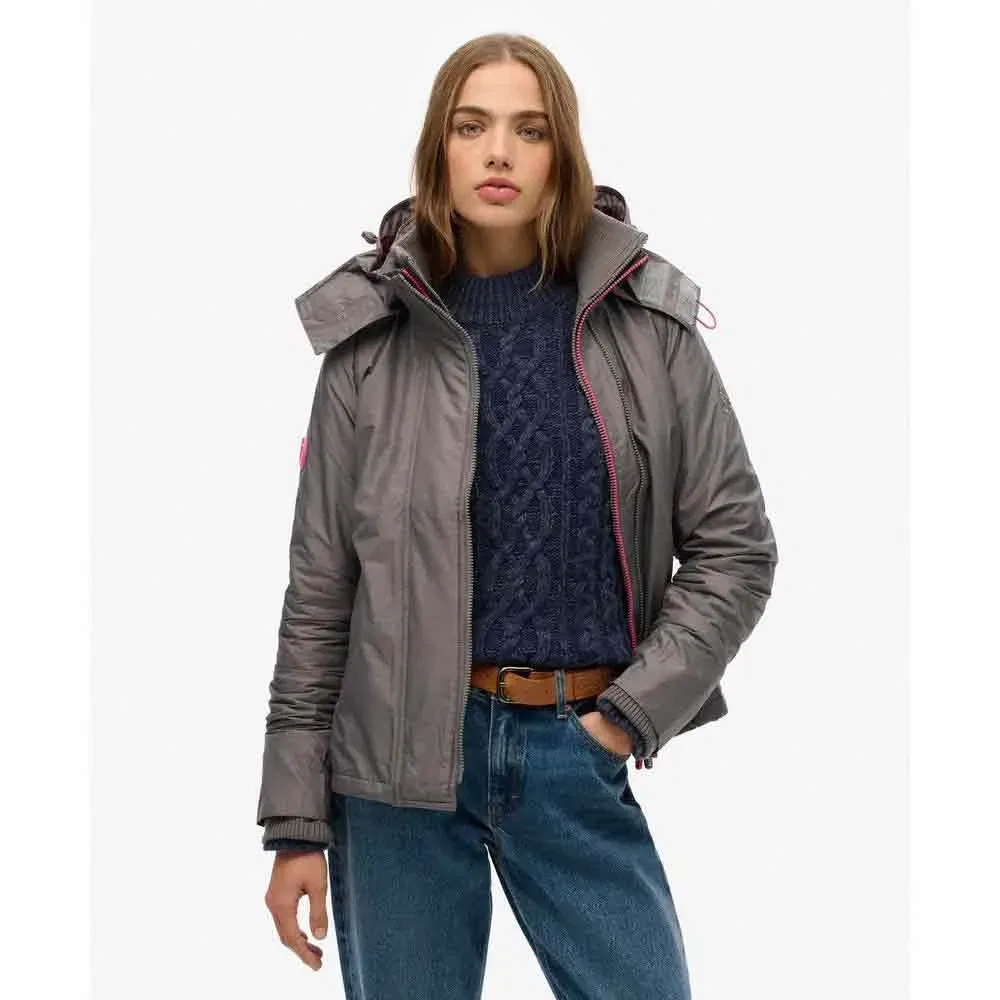 Женская куртка-ветровка с принтом Pop Arctic Superdry, Grey — фото 4