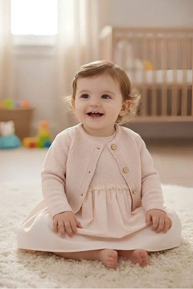 Детский комплект платьев с длинным рукавом Noynoy Baby, Powder