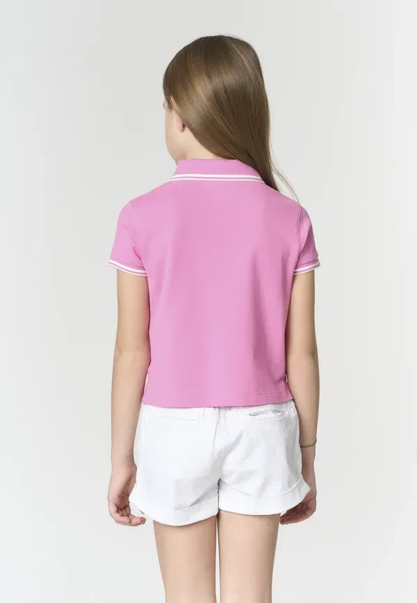 Поло с вышивкой, хлопок с эластаном, Polo shirt U.S. Polo Assn., розовый — фото 2
