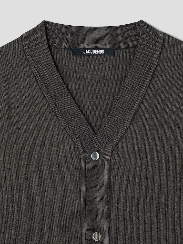 Кардиган оверсайз двойной вязки Le Cardigan Doppio JACQUEMUS, Khaki — фото 3