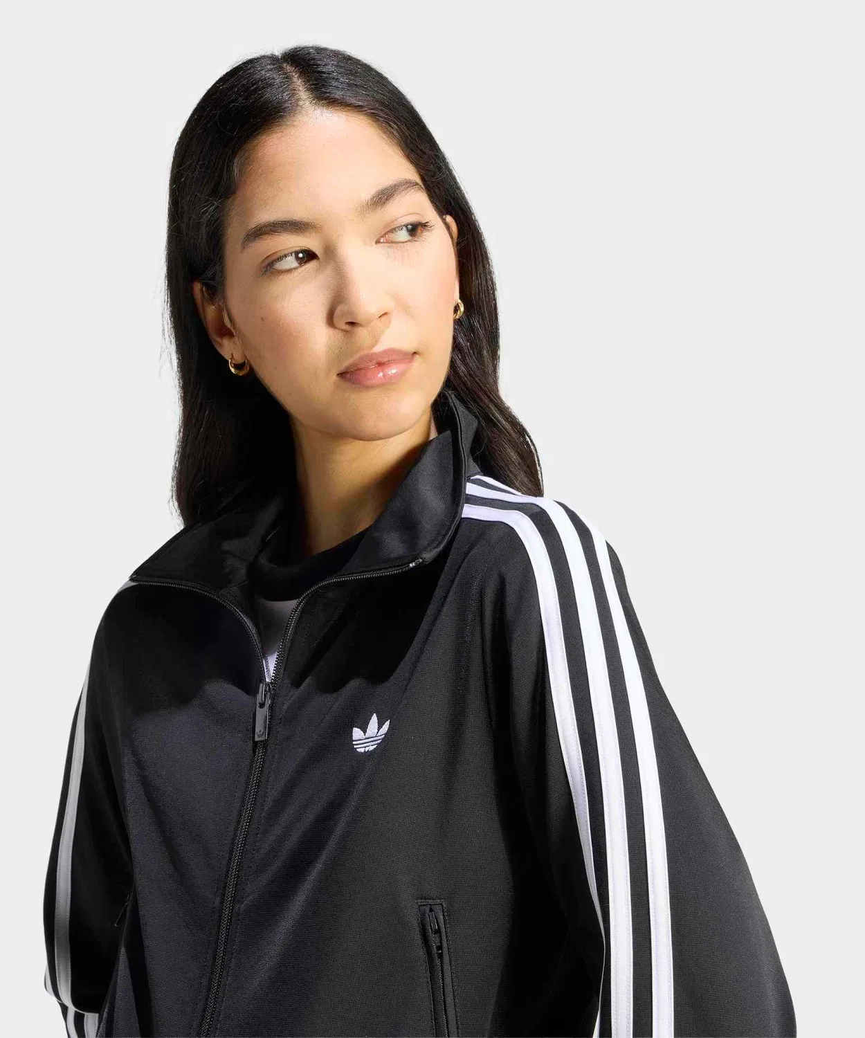 Женский спортивный топ-куртка с молнией Firebird Classic Track Top Adidas, Black — фото 3