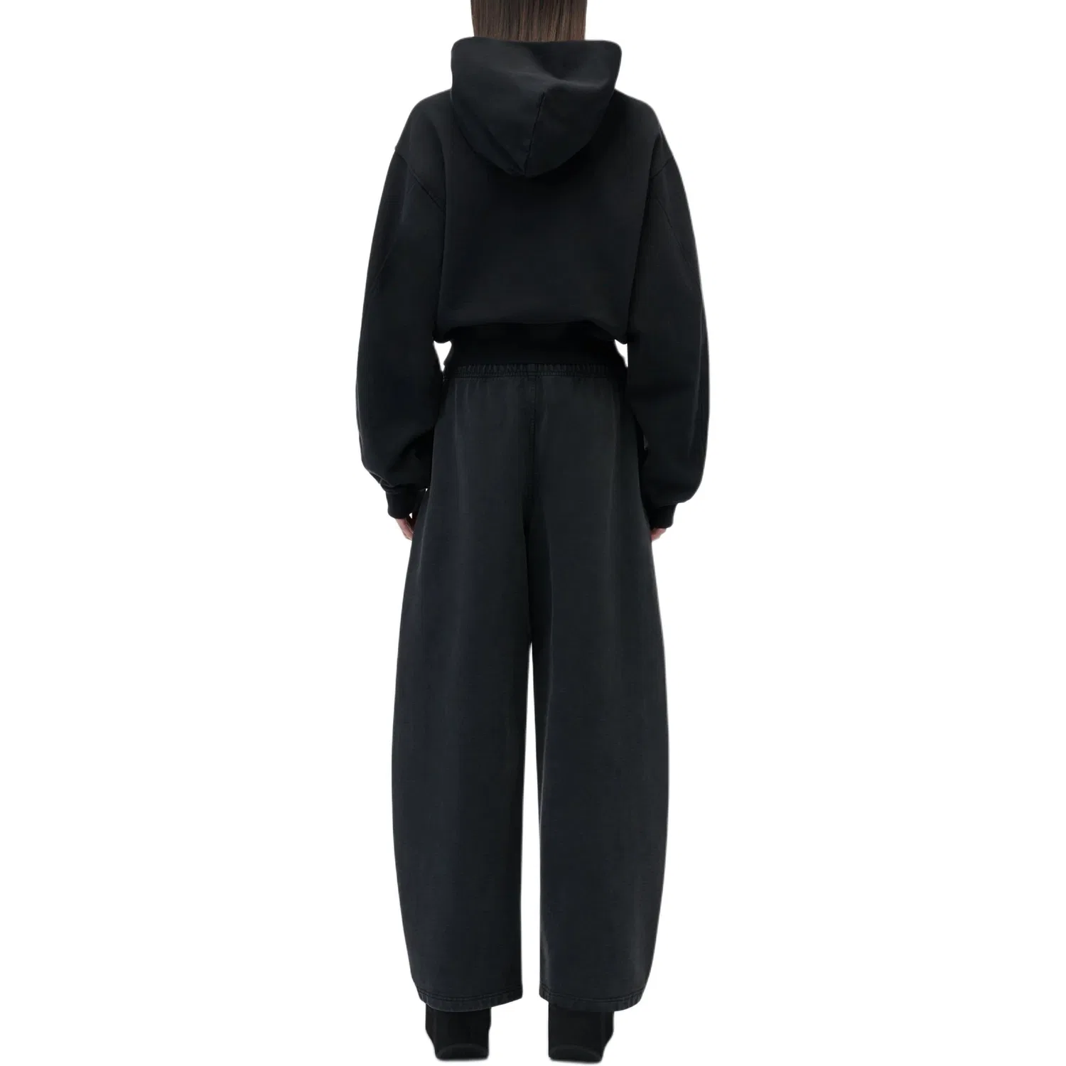 Женские трикотажные спортивные штаны прямого кроя Alexander Wang, Washed Black — фото 3