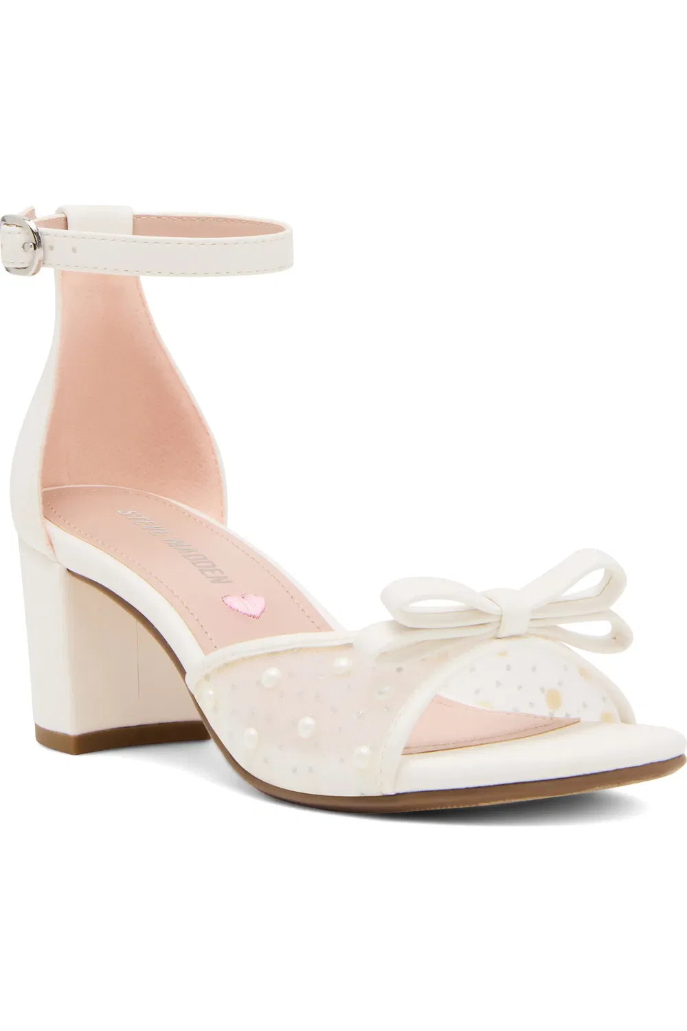 Сандалии детские с бусинами и бантом Jadia Steve Madden, Wht Mesh