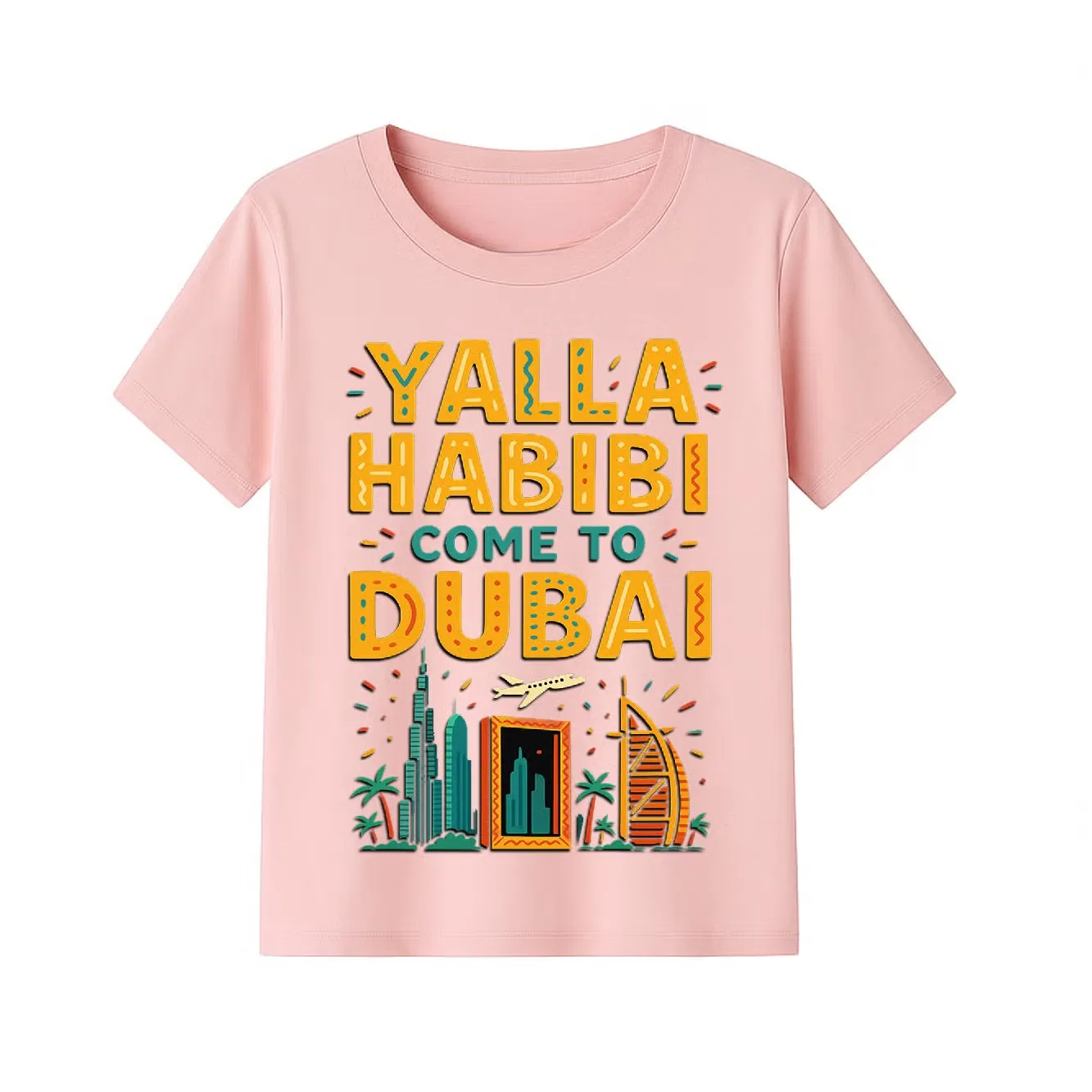 Футболка с принтом Yalla Habibi Come To Dubai Yoo Street, розовый