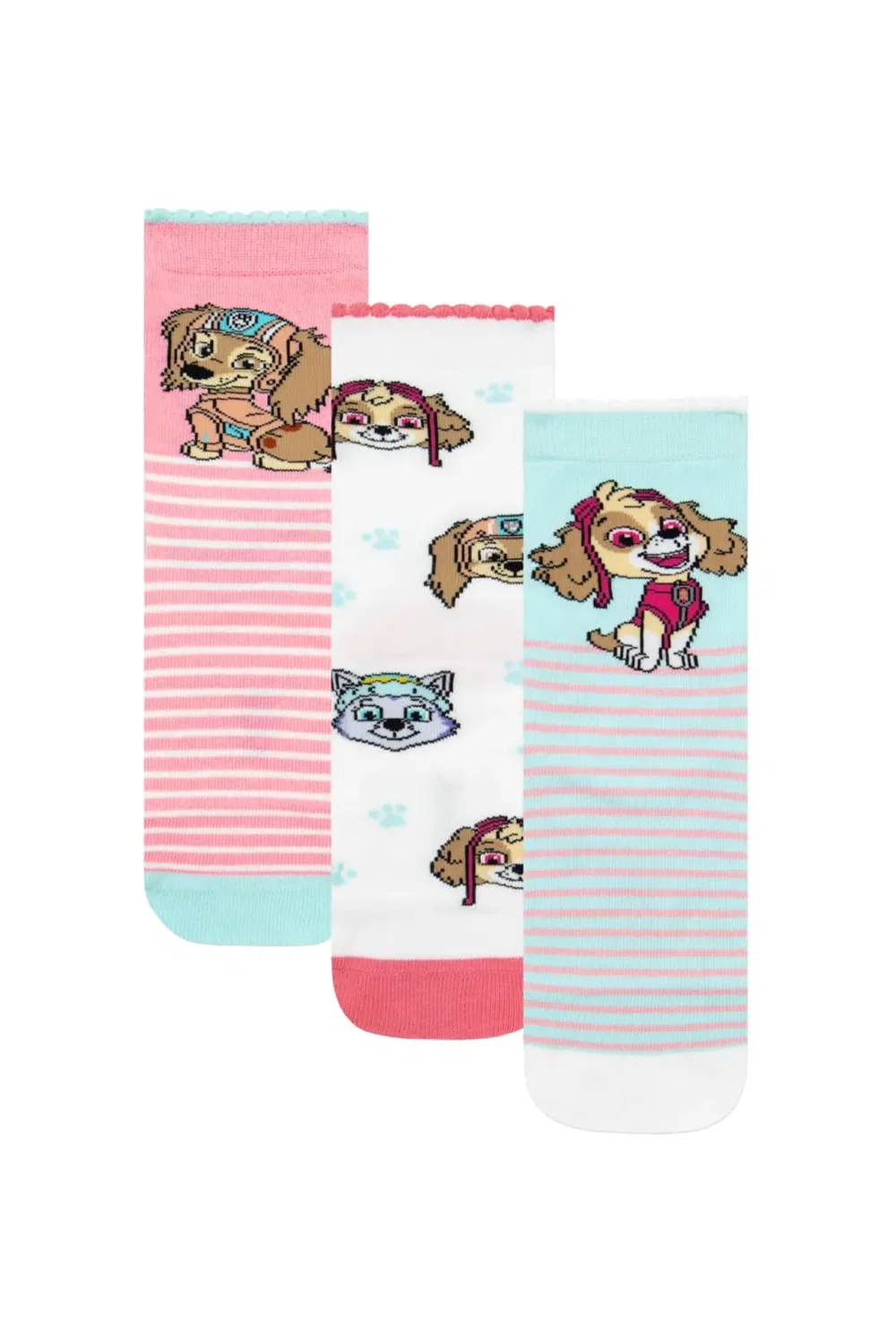 Детские носки с принтом Skye, Liberty & Everest 3 Pack Paw Patrol, Multi