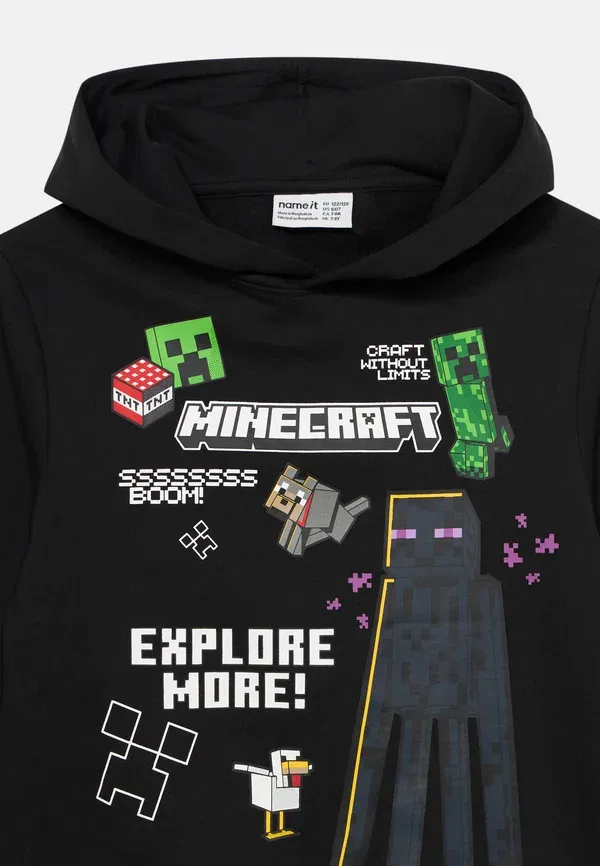Худи с принтом Minecraft Name It Black, черный — фото 4