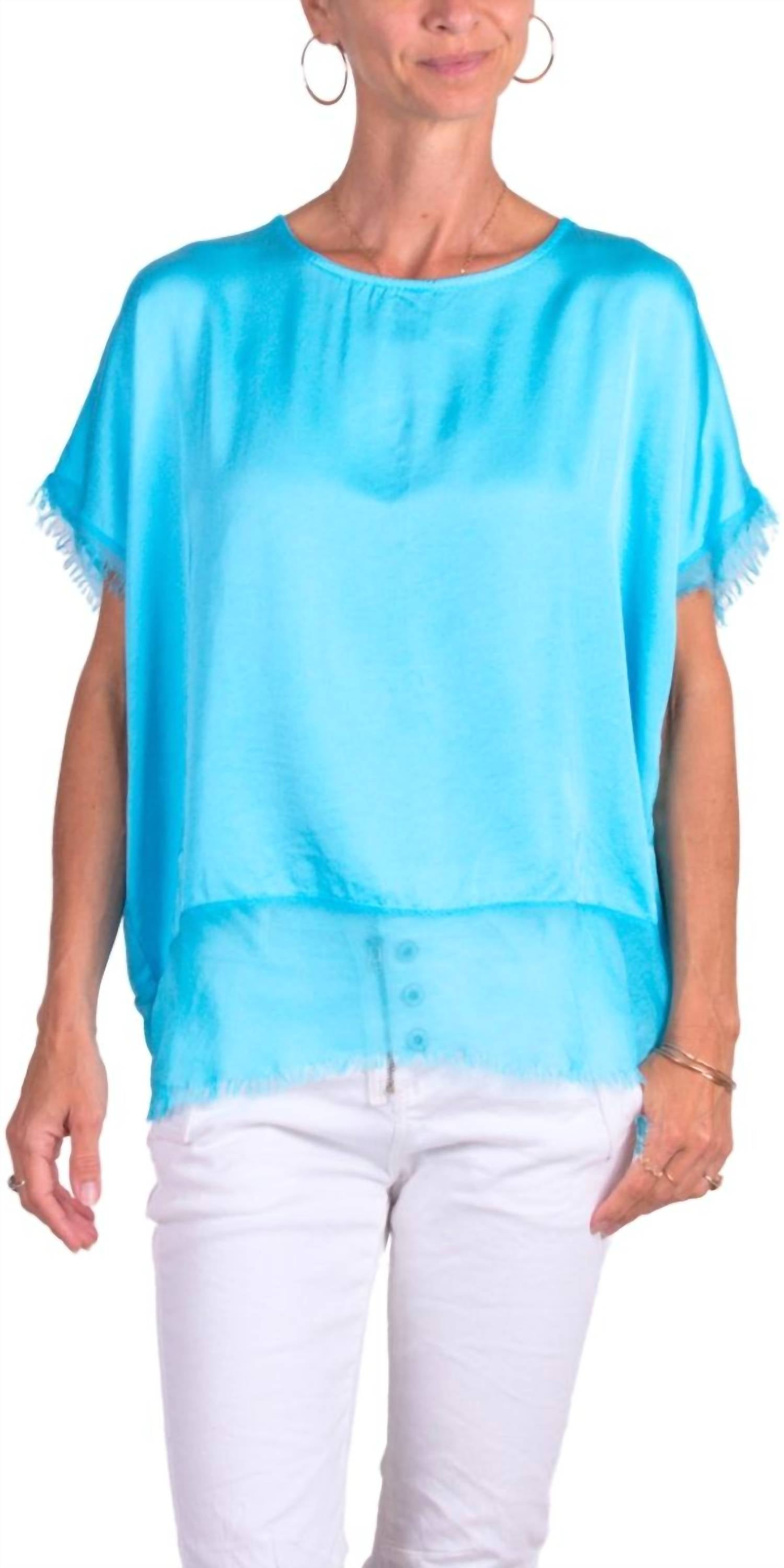 

GIGI MODA Туринская шелковая блузка бирюзового цвета