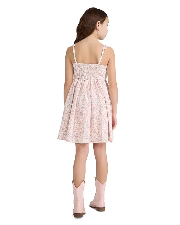 Детское платье для девочек с цветочным принтом Emerson Abercrombie Kids, Chalk Pink — фото 4