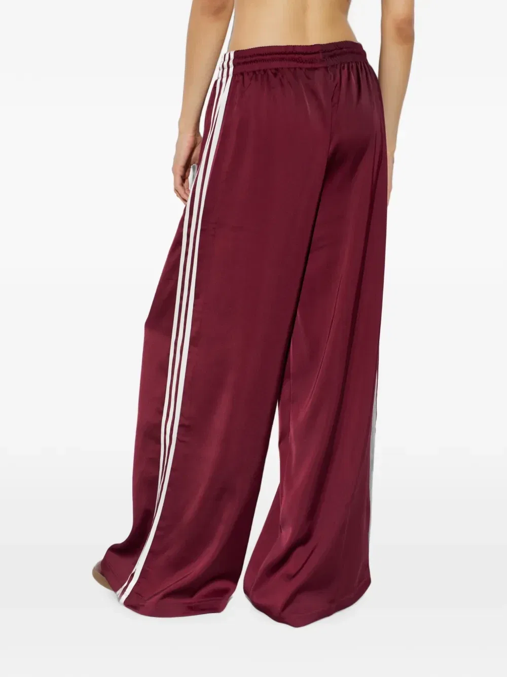 Брюки широкие с боковыми полосками Adidas, красный — фото 4