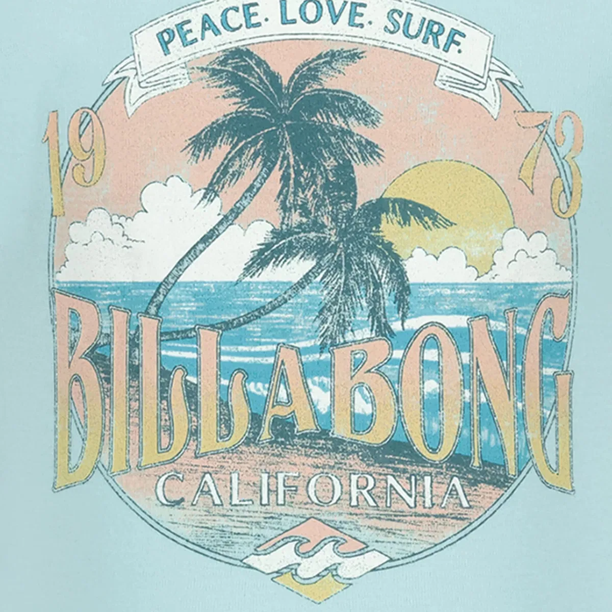 Детская футболка хлопковая с принтом Tropical Mindset Billabong, Mint — фото 2