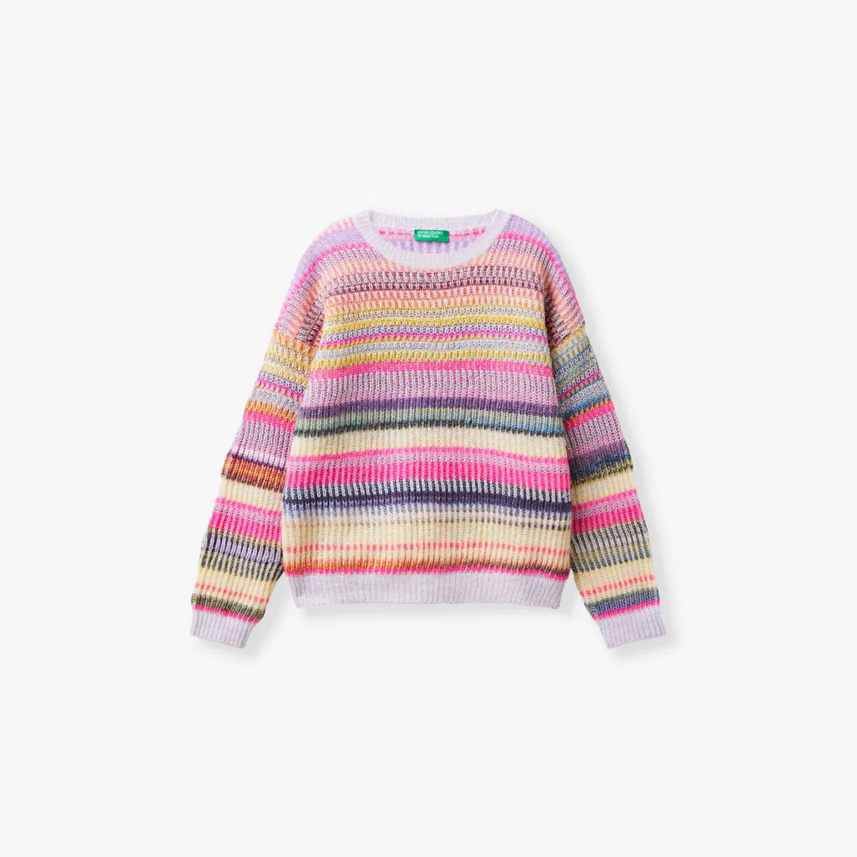 Вязаный джемпер в полоску с металлизированной нитью, 6-14 лет Benetton, мультиколор