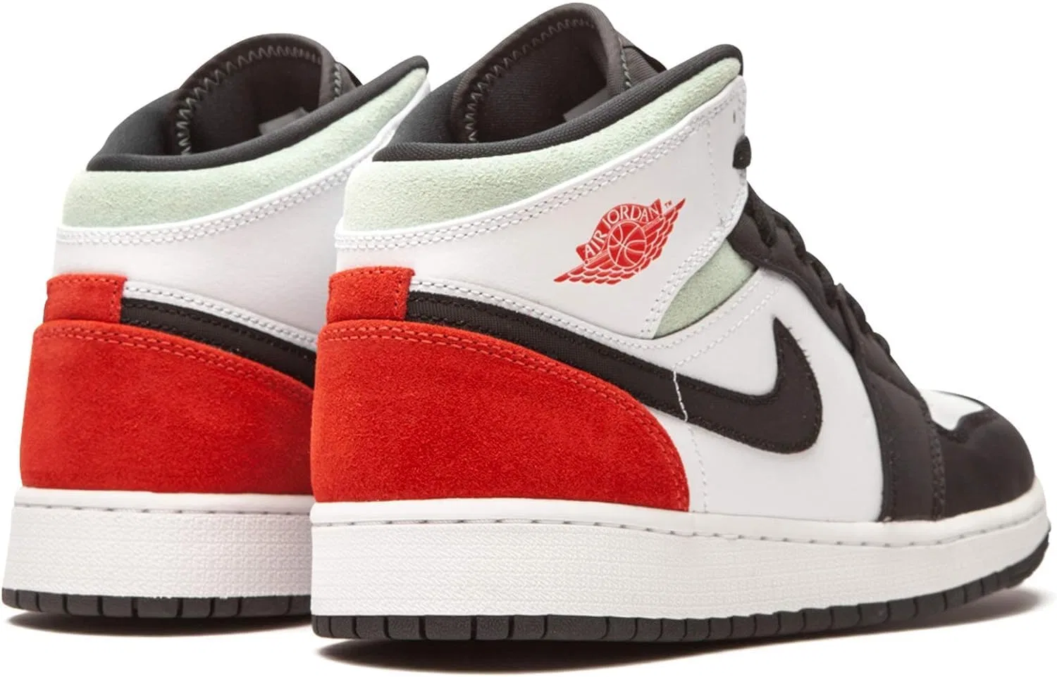 Детские кроссовки для мальчиков с принтом Air Jordan 1 NIKE, White Red Track Black Igloo — фото 4