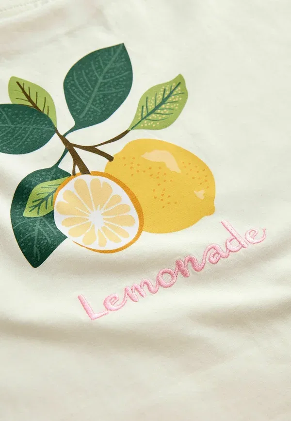 Комплект футболка и брюки Regular fit, 100% хлопок, Food, Next, Cream Fruit Graphic, кремовый — фото 3