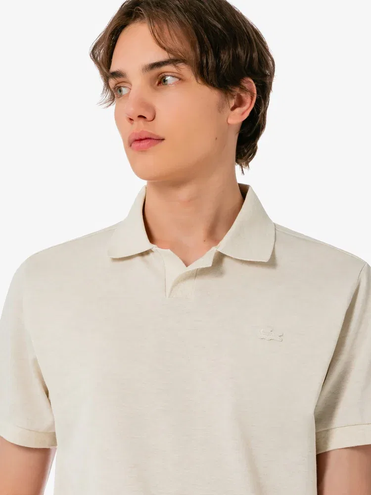 Футболка поло с открытым воротником LACOSTE, Beige — фото 2