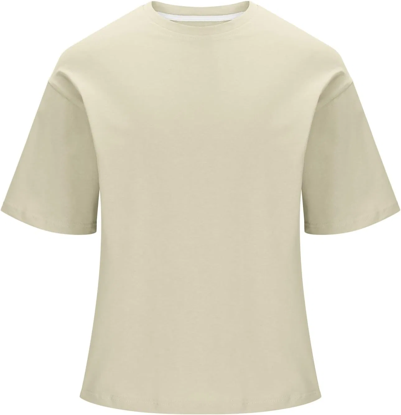 Мужская футболка с круглым вырезом, повседневная, Khaki — фото 3