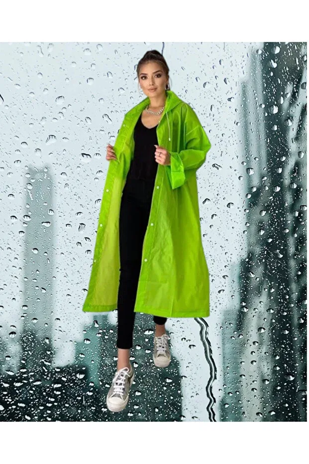 Детский дождевик с капюшоном водоотталкивающий Shopiolog, Green — фото 4