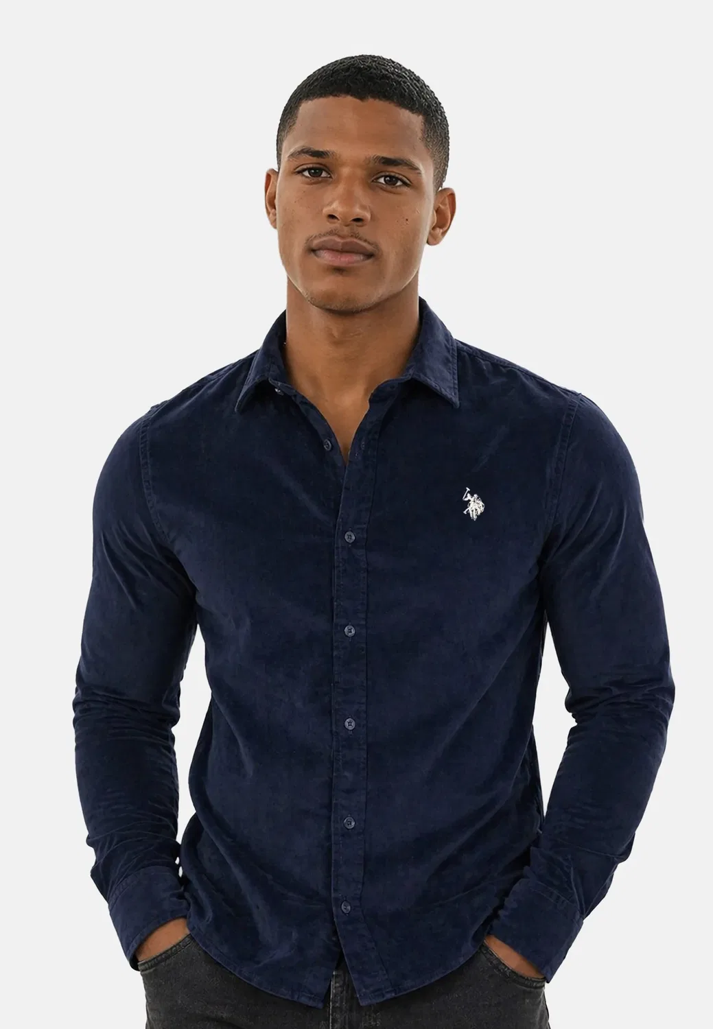 Мужская рубашка из вельвета P048 U.S. Polo Assn., Navy — фото 2