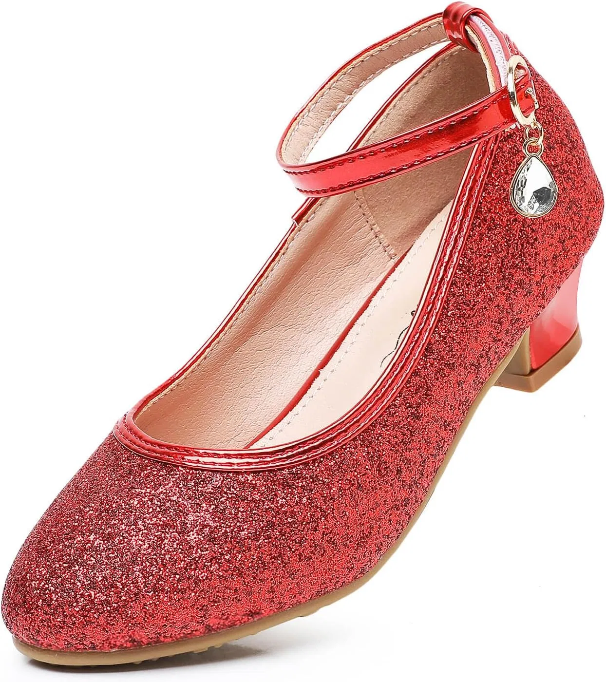 Детские туфли для девочек с блестками Mary Jane Mowoii, Red Sequin — фото 4