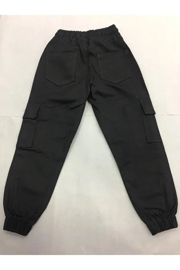 Детские брюки карго с эластичным манжетом Jeans Generic Brands, Black