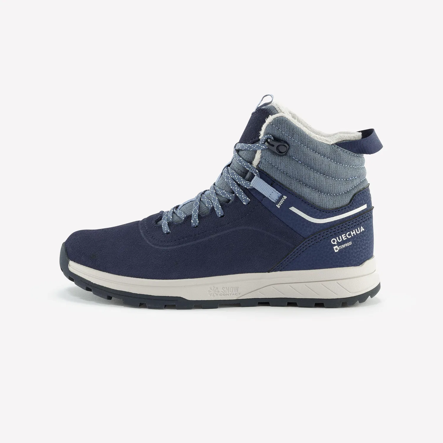 Детские зимние ботинки из кожи с мембраной SH500 Quechua, Stahlblau Sturmblau