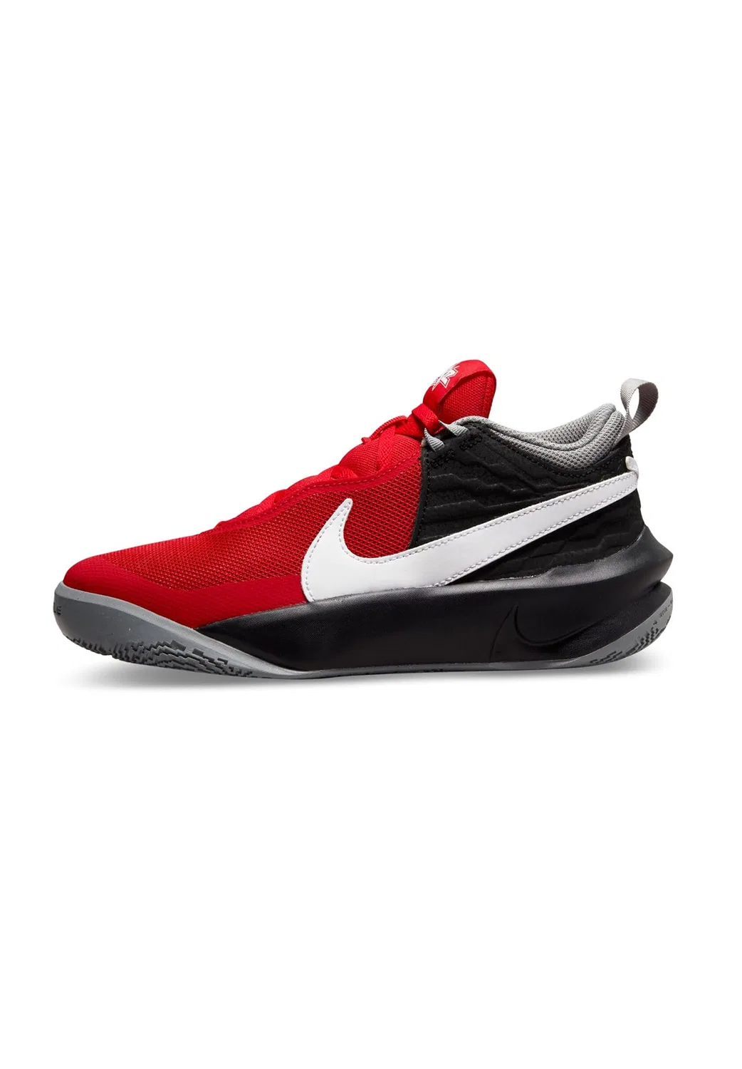 Детские кроссовки для мальчиков с принтом Team Hustle D 10 NIKE, Univ Red Black White — фото 2