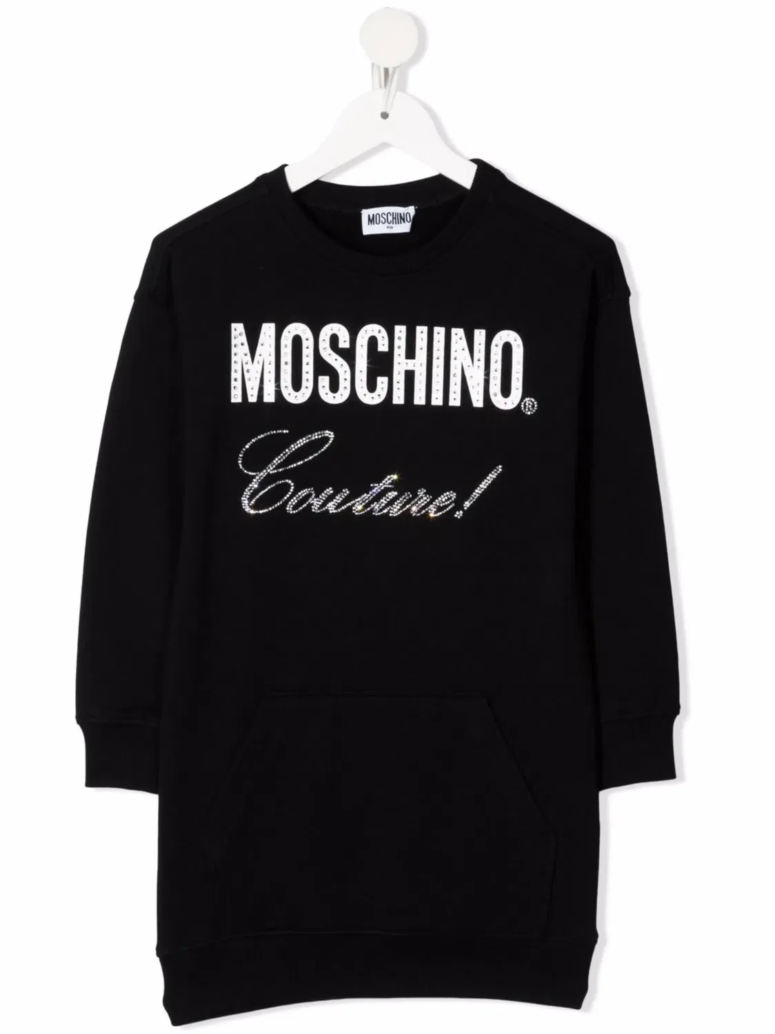 Платье с декорированным логотипом Couture Moschino, черный