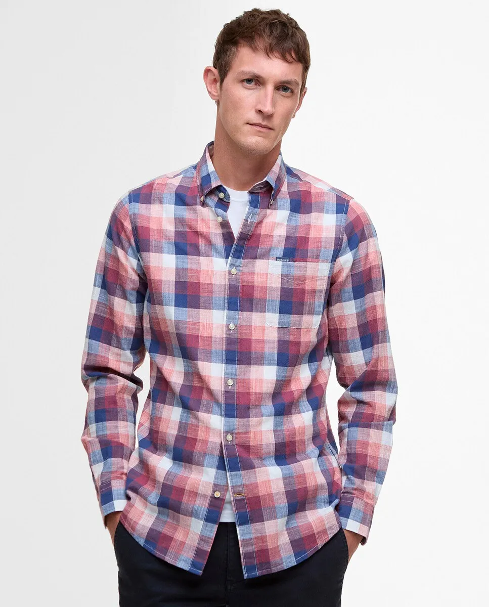 

Мужская рубашка в клетку с длинными рукавами Barbour, бежевый