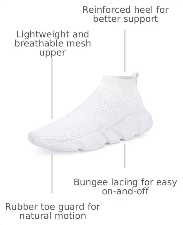 Детские дышащие кроссовки с высоким верхом Casbeam, White — фото 3