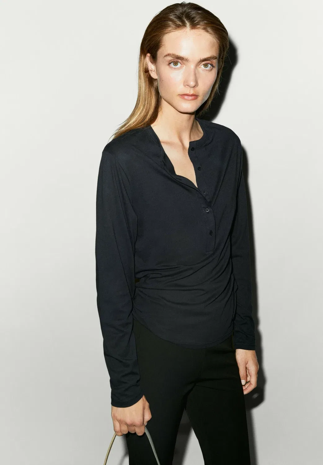 Топ с длинными рукавами Massimo Dutti, Dark Blue