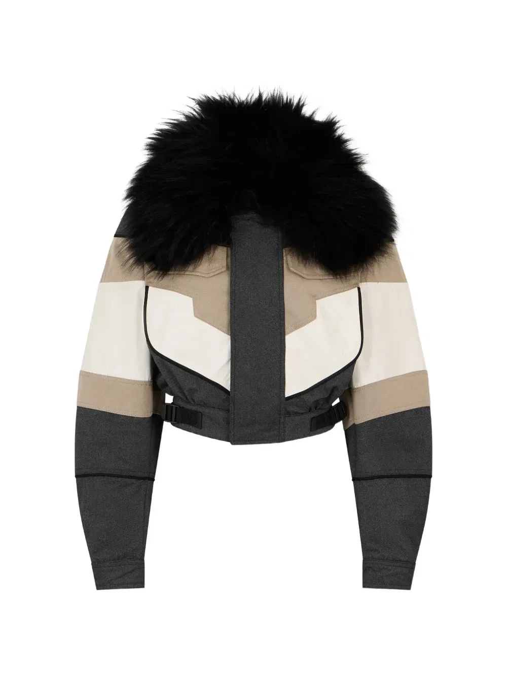 Лыжная куртка в стиле колор-блок Dsquared2, серый