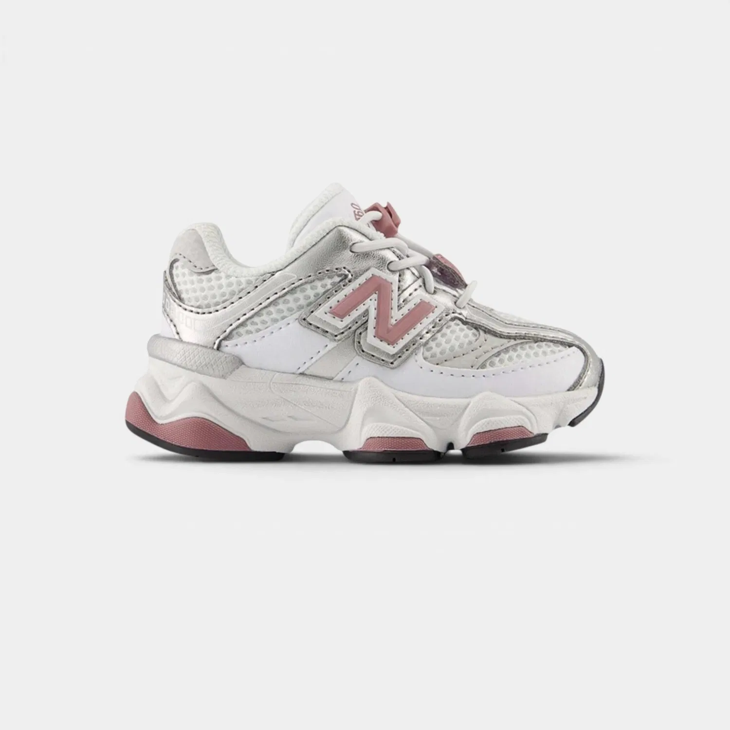 Детские кроссовки New Balance 9060 Bungee Lace White Rosewood Silver, Цвет: Rosa
