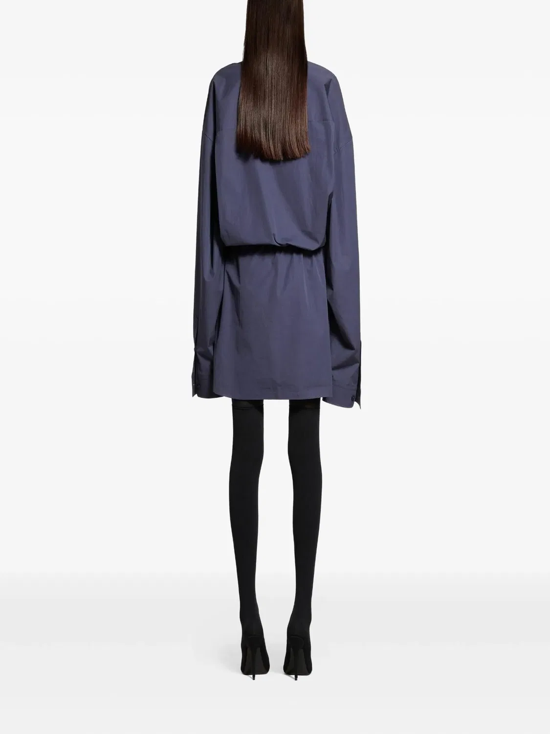 Платье-рубашка мини из хлопка Balenciaga, синий — фото 2