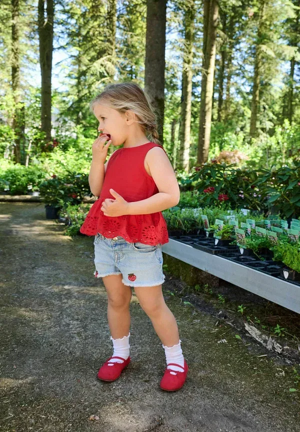 Блуза хлопковая Bluse kmgbondi bluse Only Mini, barbados cherry