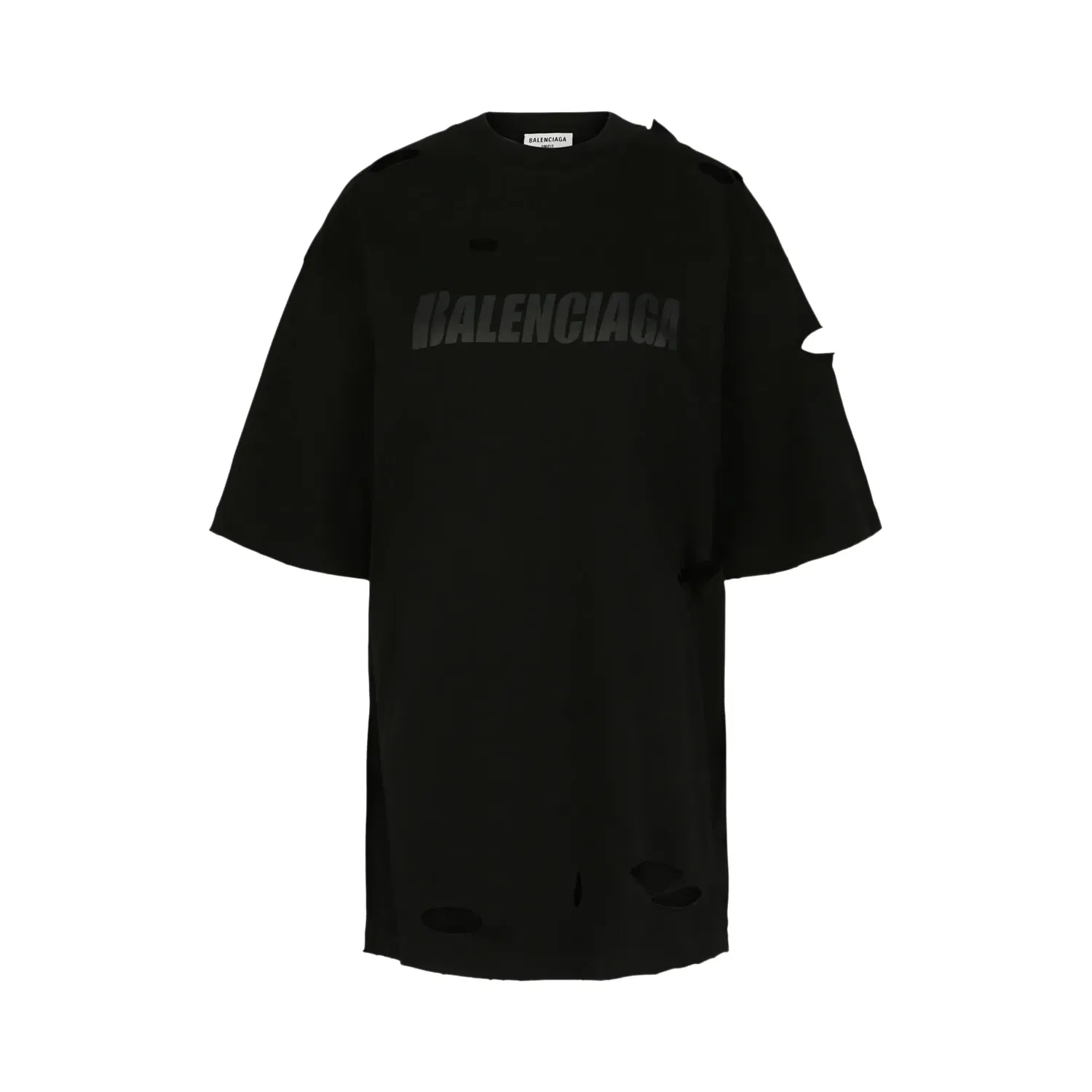 Футболка Balenciaga Caps Destroyed Boxy Fit, черный