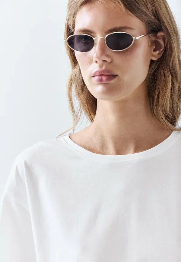 Футболка хлопок Basic t-shirt Massimo Dutti, белый — фото 3