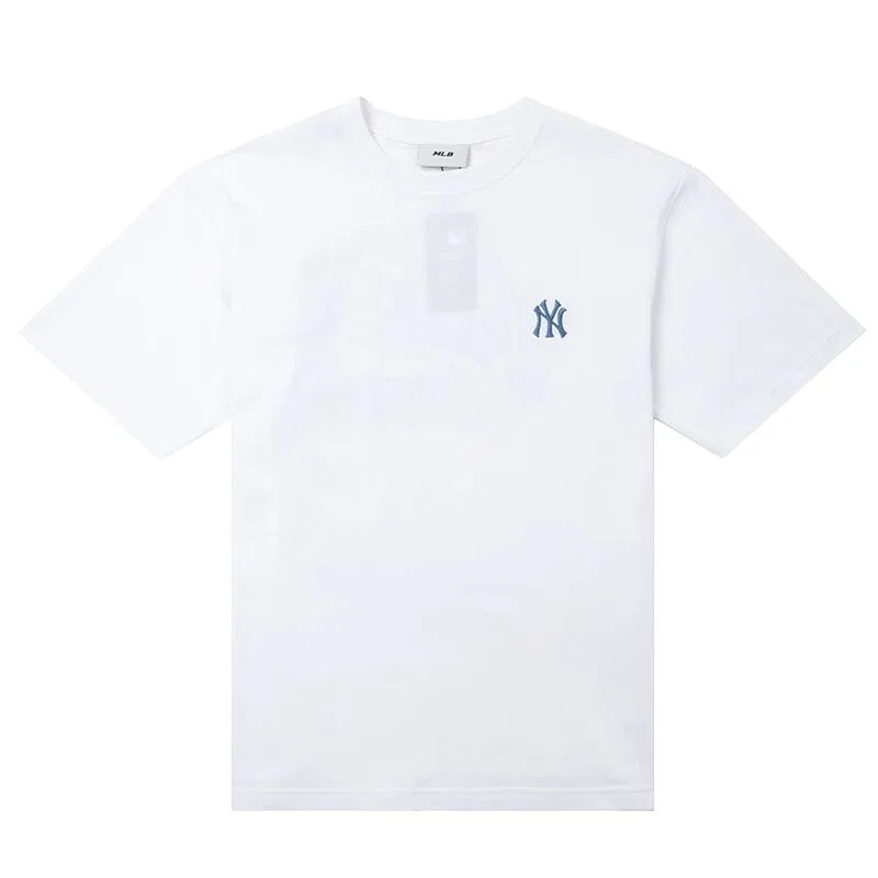 Детская футболка хлопковая MLB Basic New York Yankees SS25 T Shirt Unisex, Ecru