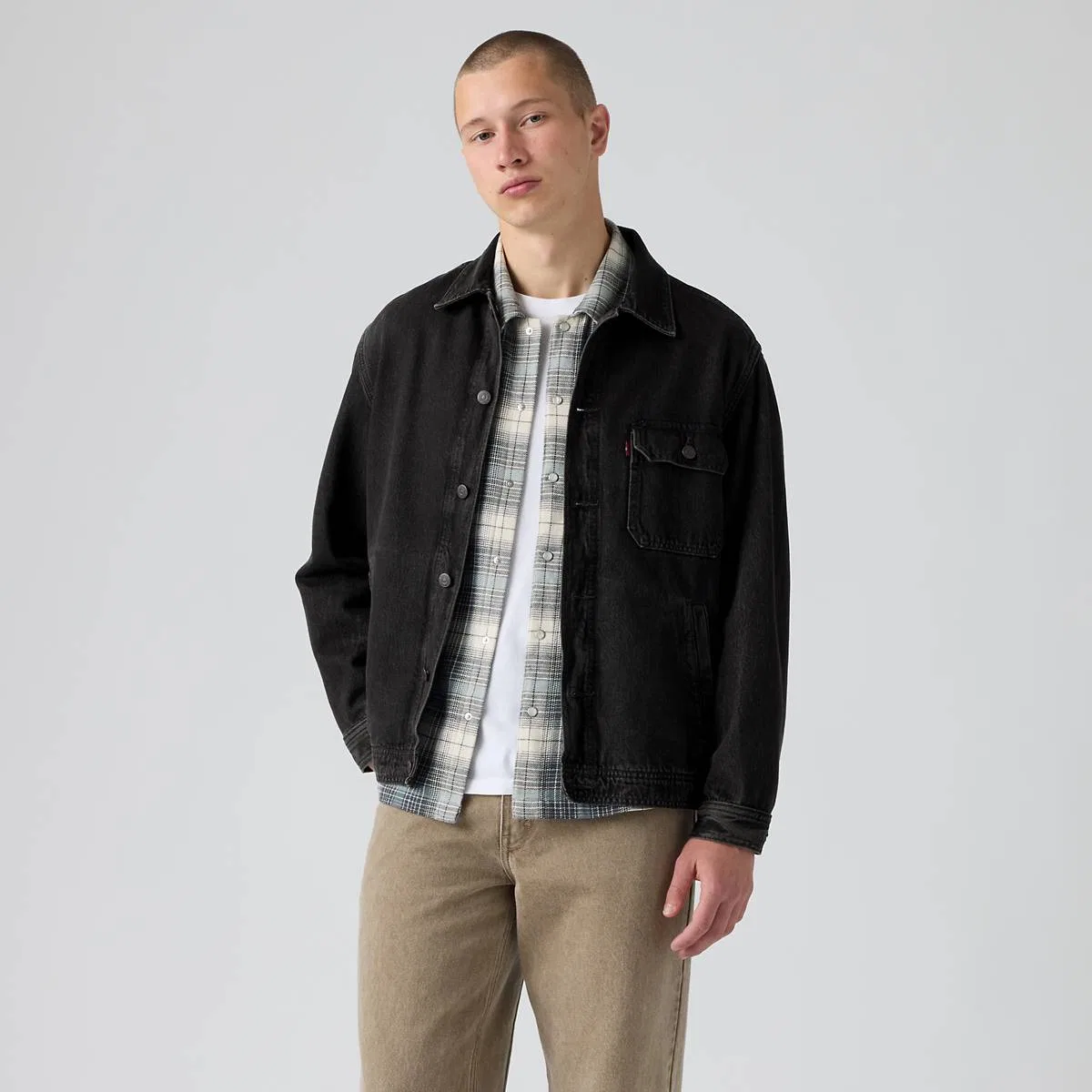 Джинсовая куртка-тракер Walnut Springs Levi's, Muddy Stones Overdye - Brown — фото 3