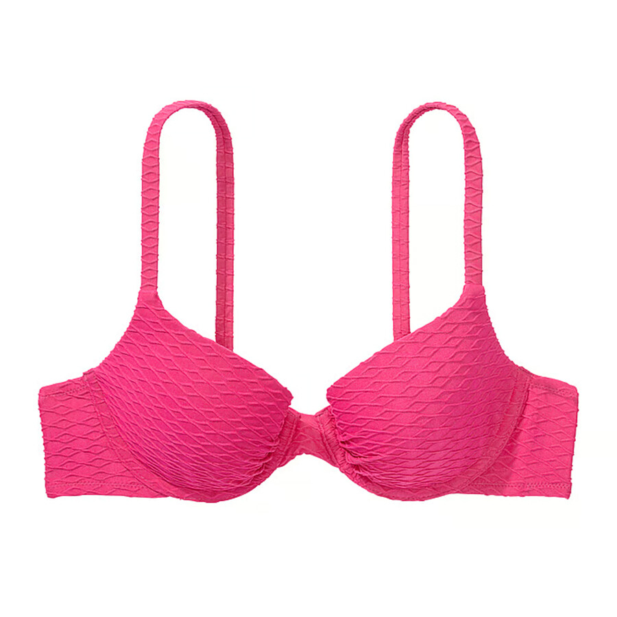 

Топ бикини Victoria's Secret Swim Mix & Match Icon Push-Up Fishnet, розовый