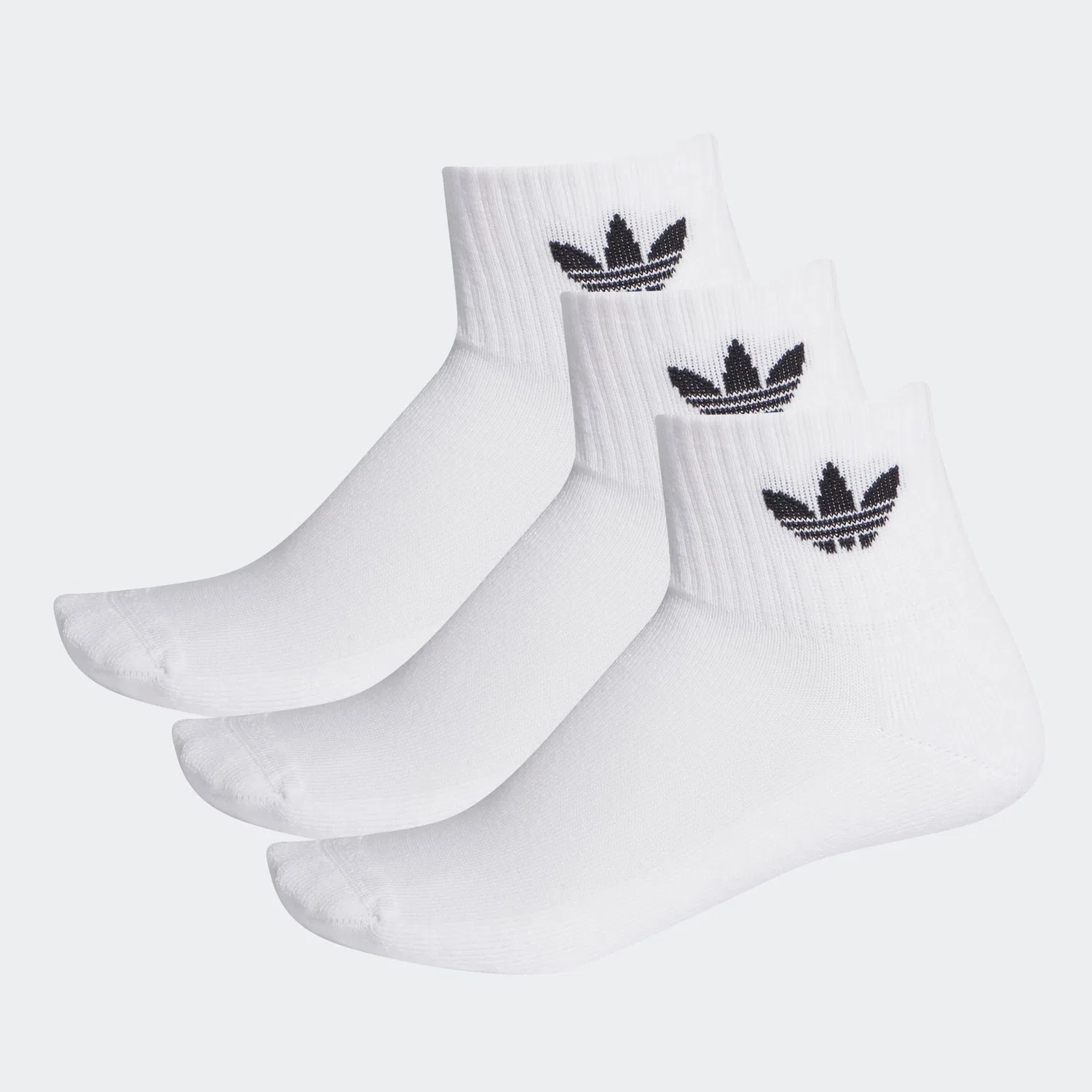 Мужские носки средней высоты 3 пары Adidas Originals, White/Black — фото 2