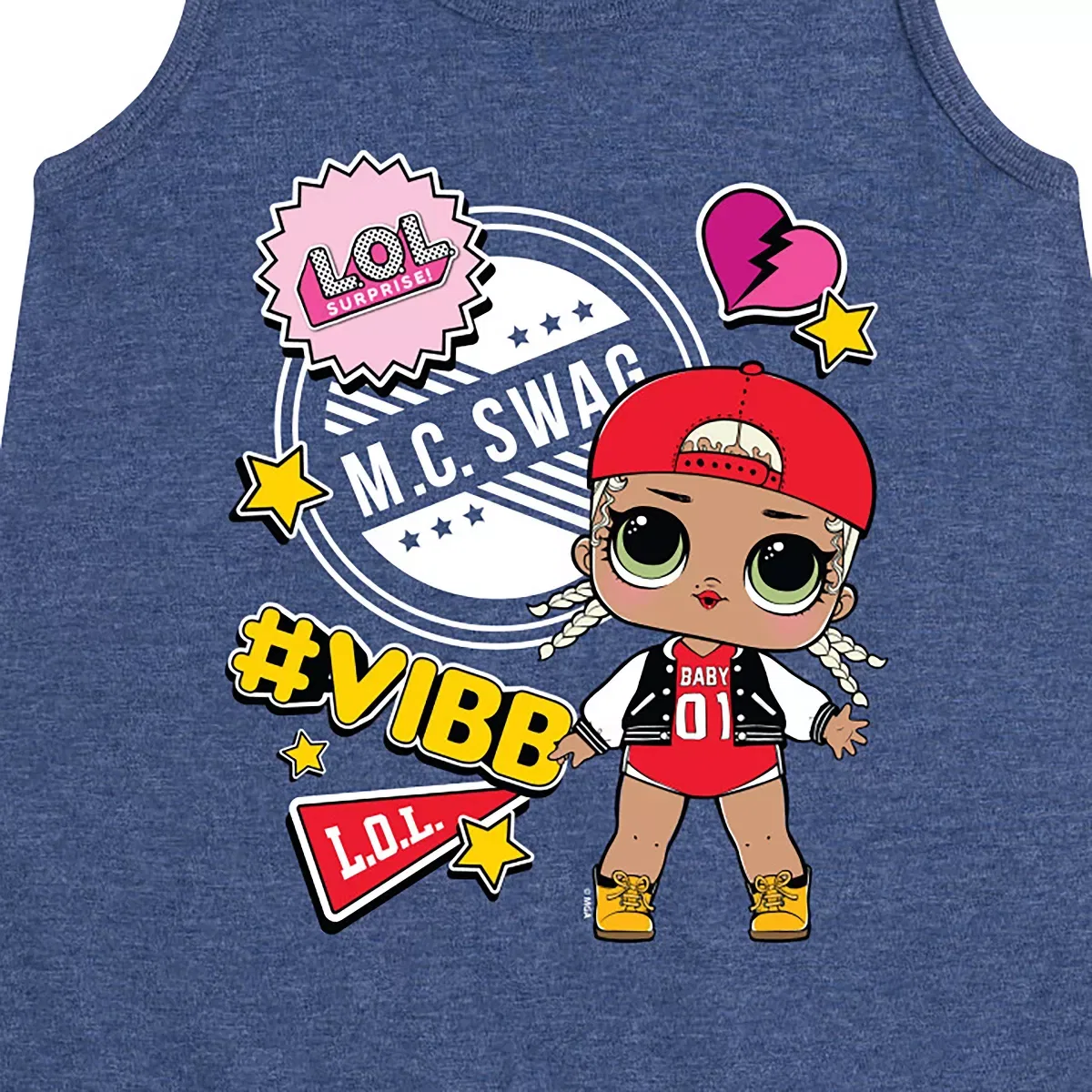 Детское платье-трапеция без рукавов M.C. Swag Vibe L.O.L. Surprise!, Heather Navy — фото 2