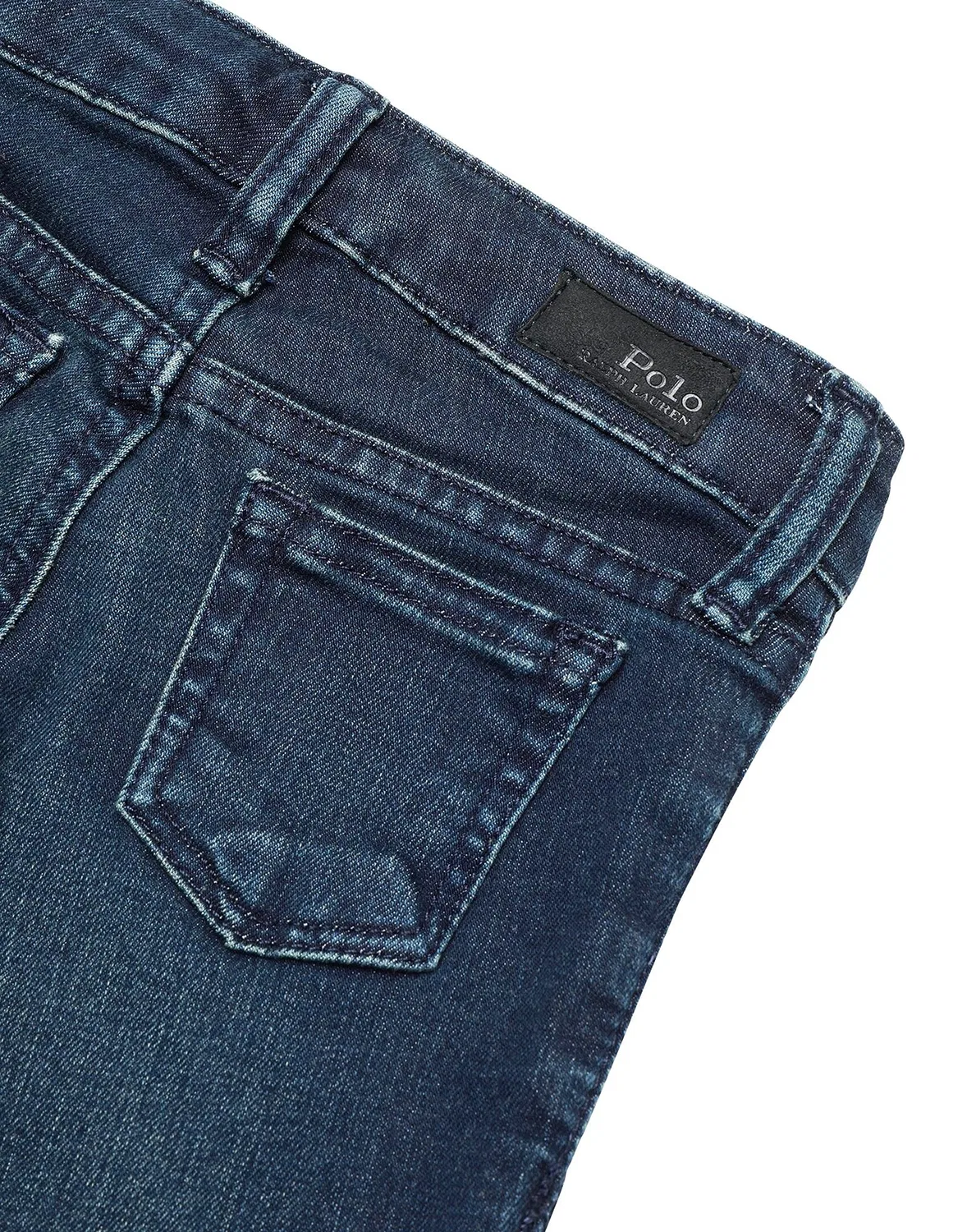 Детские джинсы для девочек с завышенной талией Aubrie Denim Legging Polo Ralph Lauren, синий — фото 3