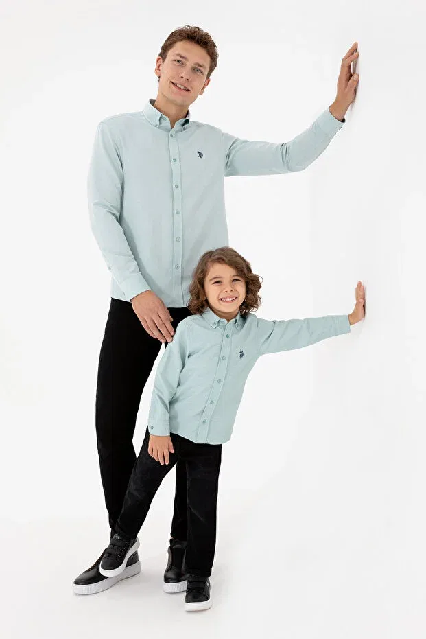 Мужская рубашка с длинным рукавом U.S. Polo Assn., Dark Mint — фото 4