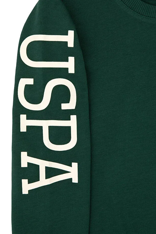 Детское худи для мальчиков базовое U.S. Polo Assn., Dark Green — фото 3